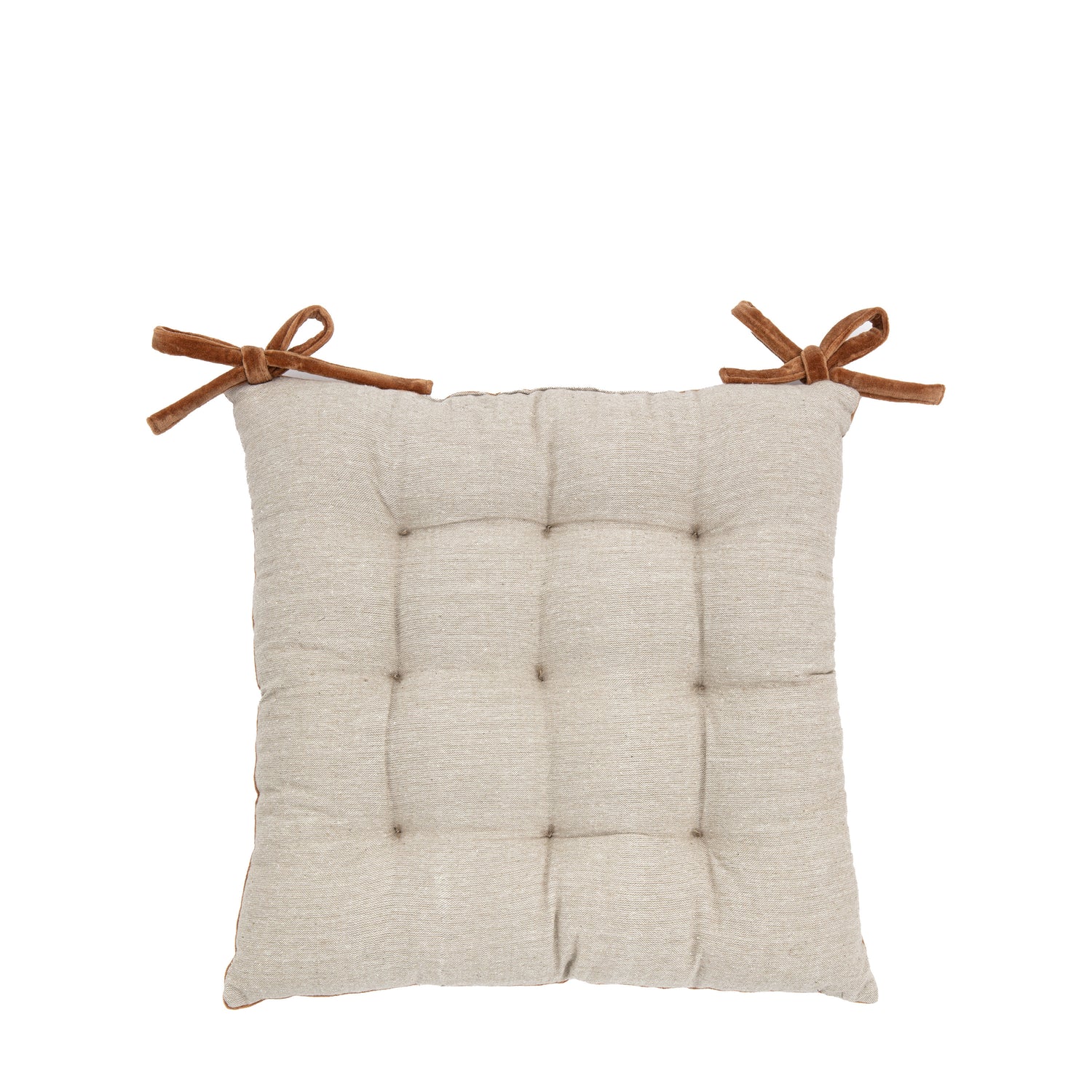 Cotton 43cm x 43cm Velvet Seatpad Tan