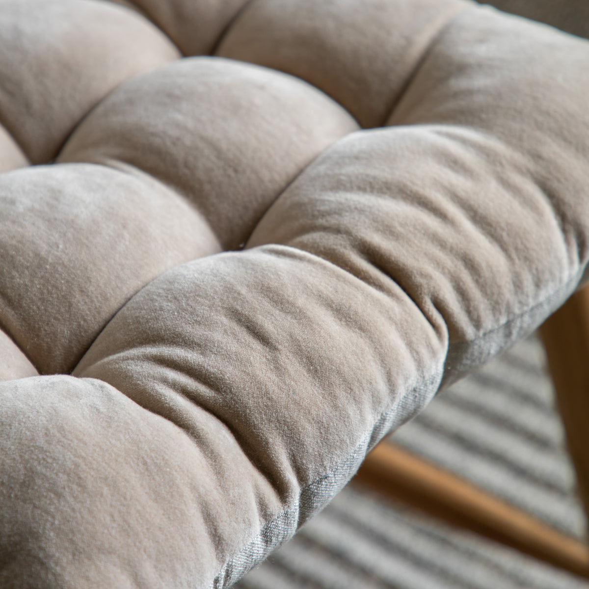 Cotton 43cm x 43cm Velvet Seatpad Natural