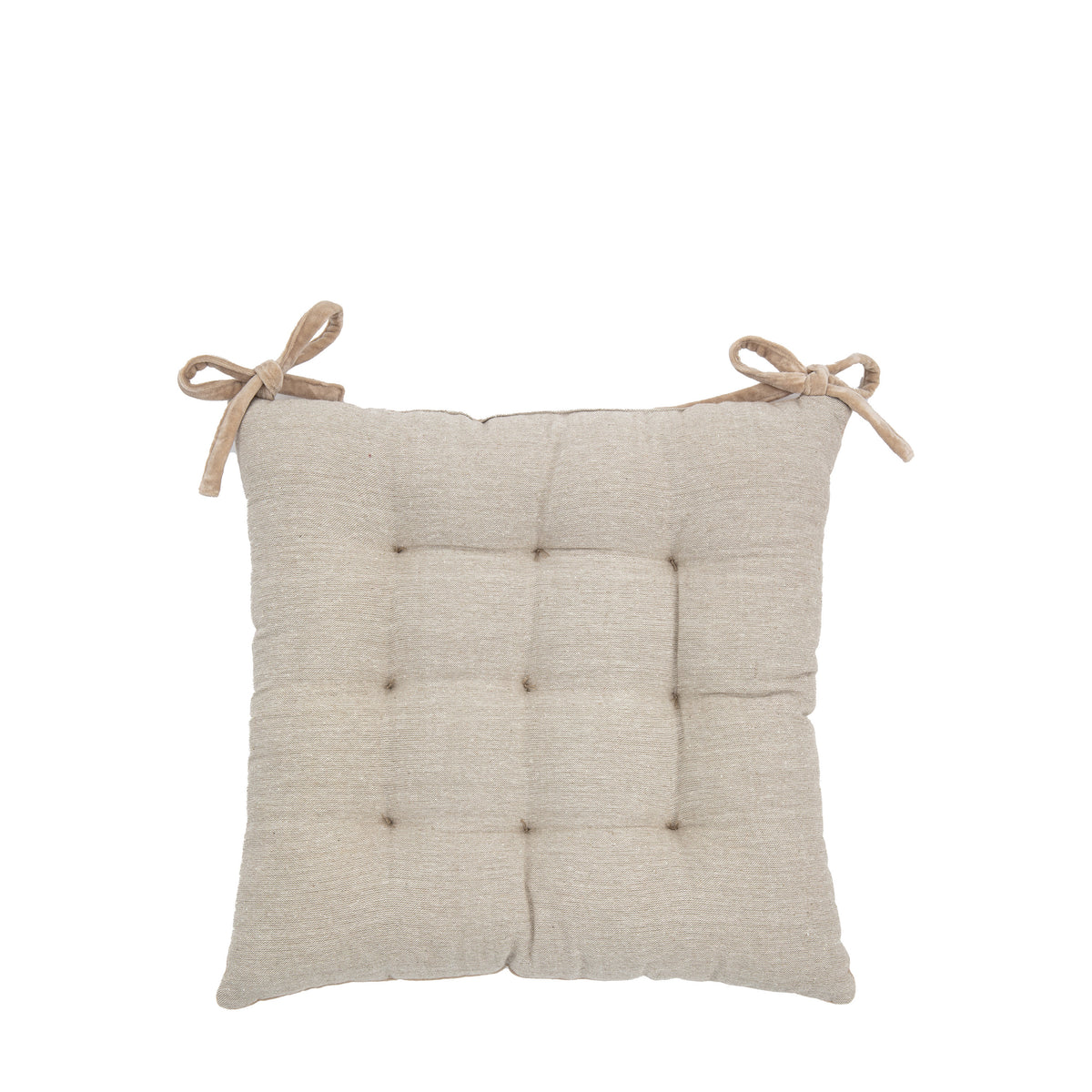 Cotton 43cm x 43cm Velvet Seatpad Natural