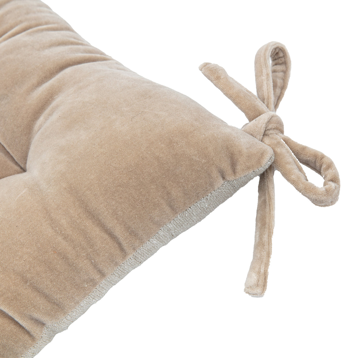Cotton 43cm x 43cm Velvet Seatpad Natural