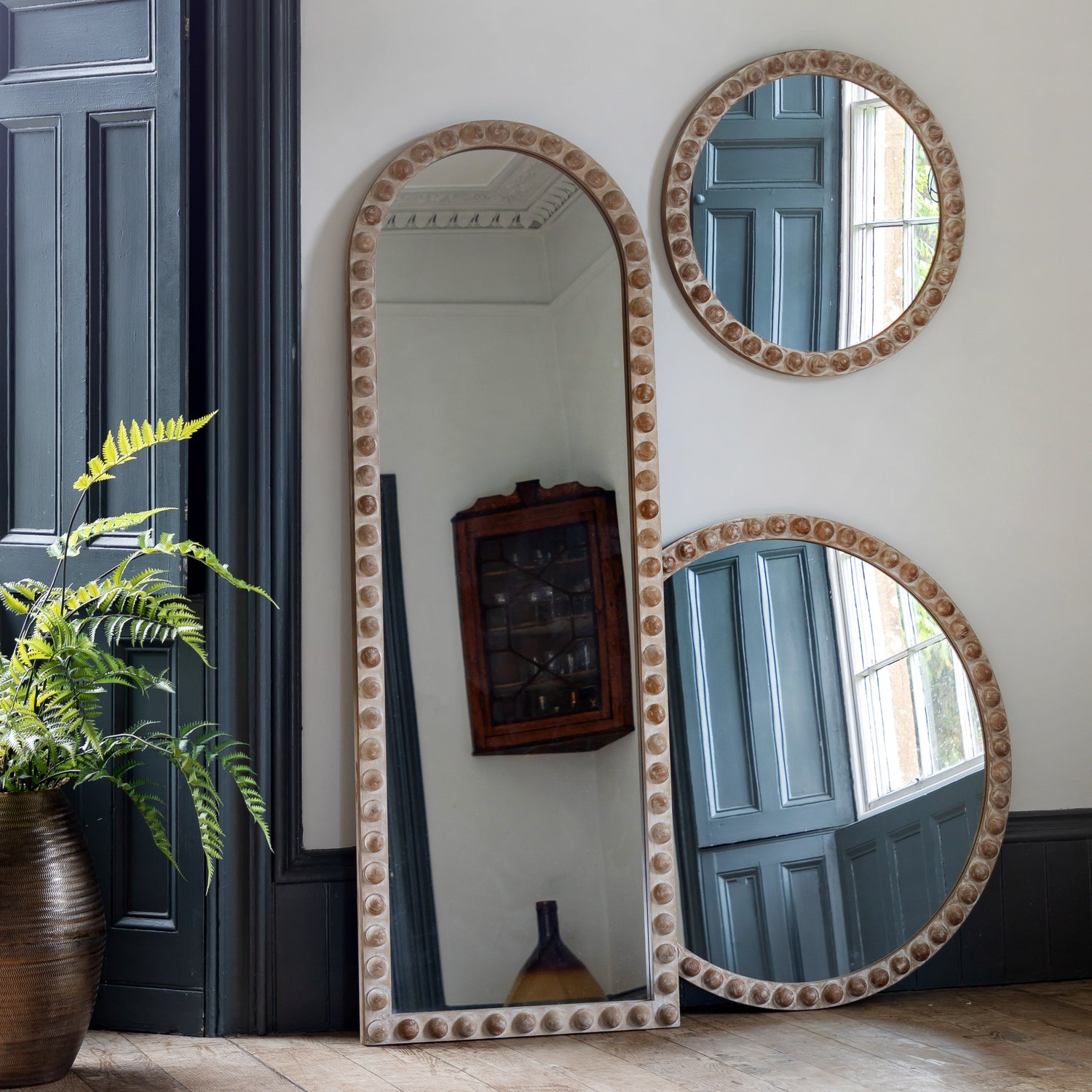 Millbrook 65cm x 65cm Round Small Mirror Natural
