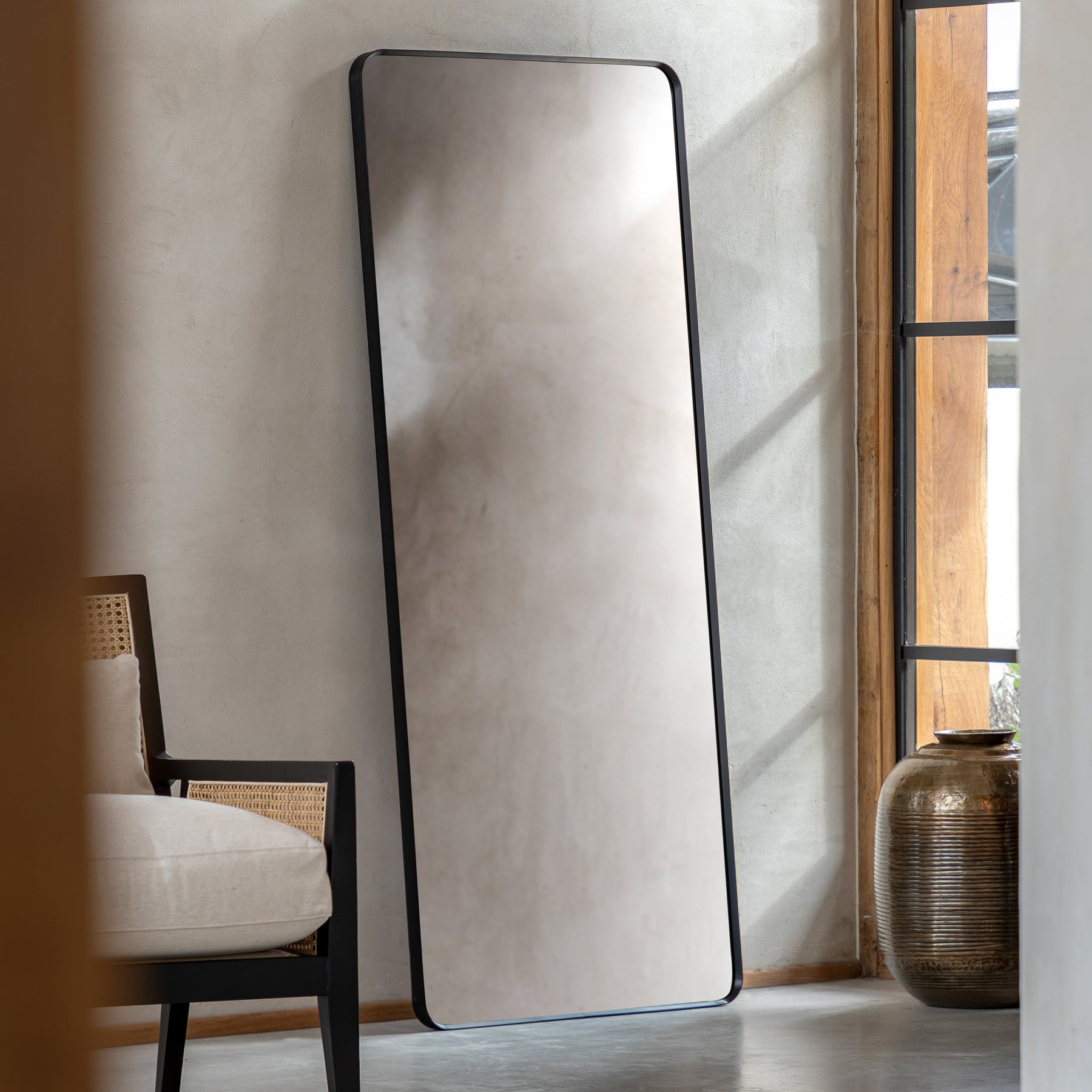 Holworth 70cm x170cm Leaner Mirror Black