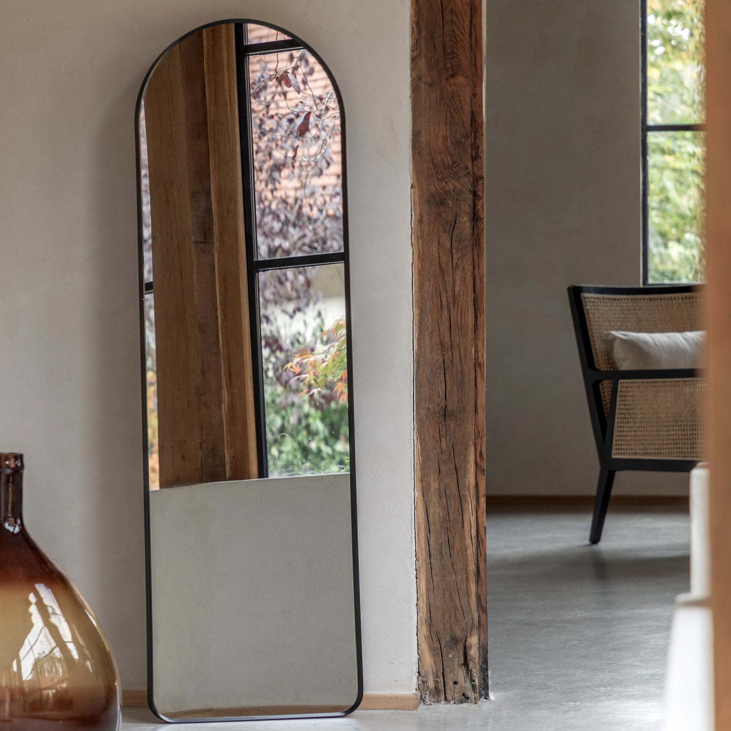 Holworth 45cm x 150cm Arch Mirror Black