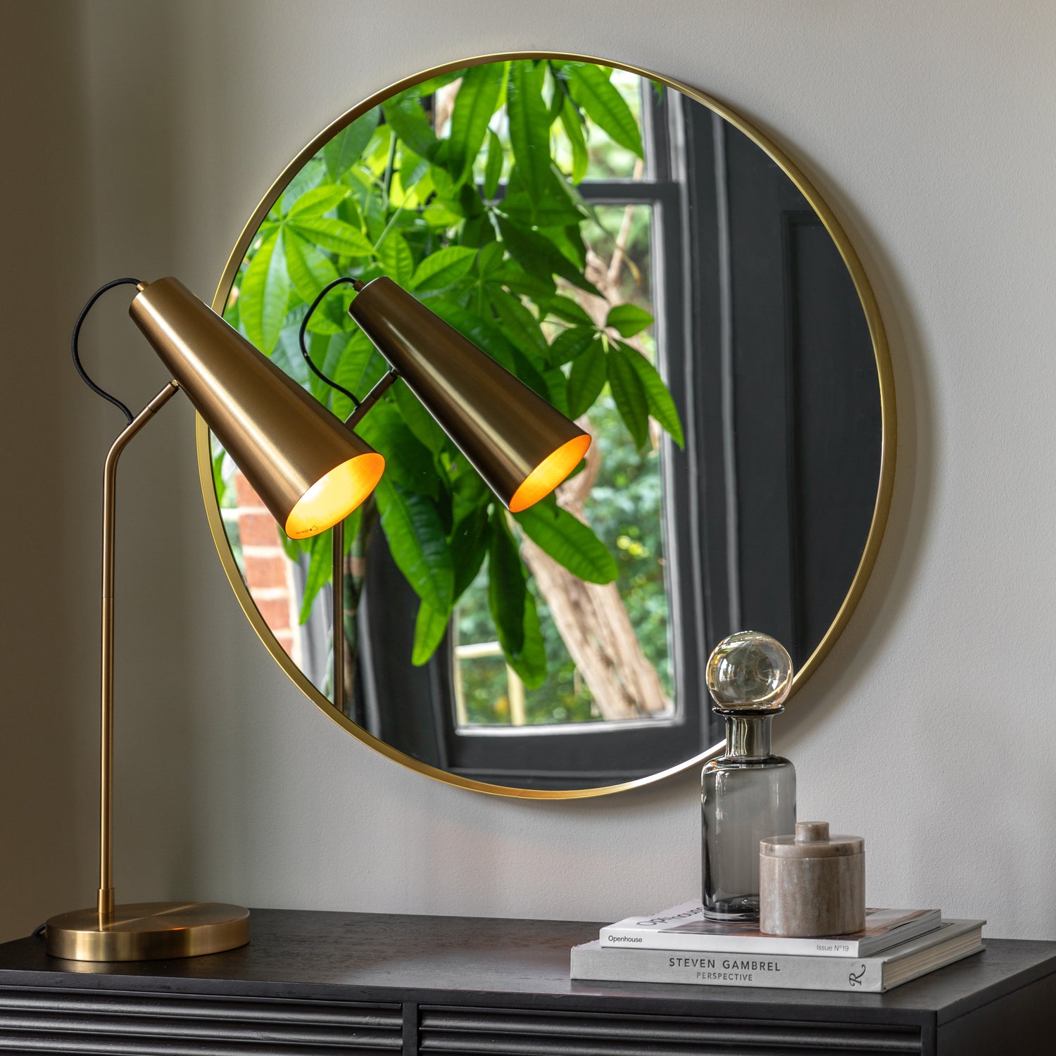 Holworth 80cm x 80cm Large Round Mirror Gold