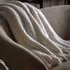 Plain 130cm x 170cm Fringe Teddy Throw Natural
