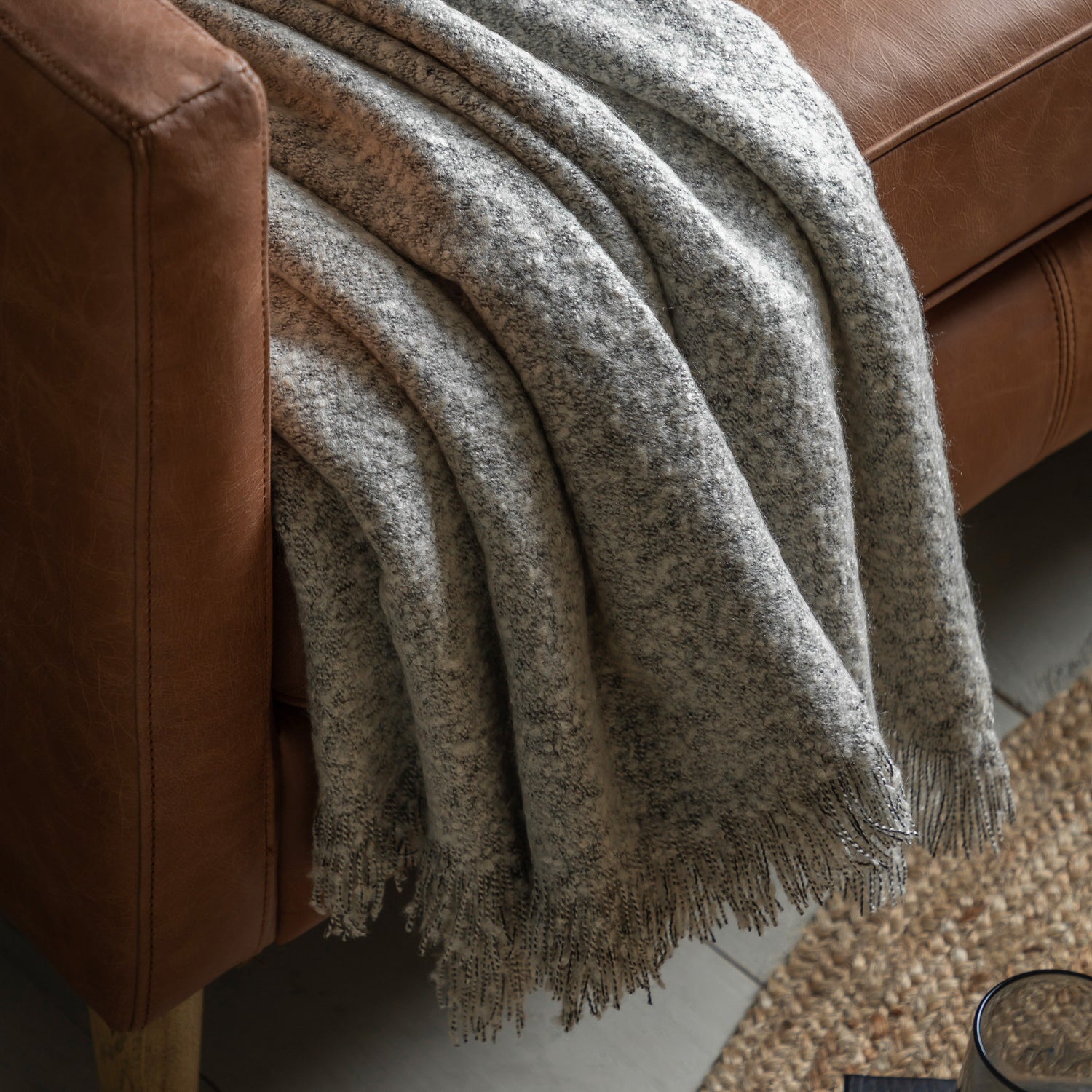 Melange 130cm x 150cm Acrylic Throw Dark Grey