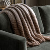 Mohair 130cm x 170cm Fringe Throw Brown Natural