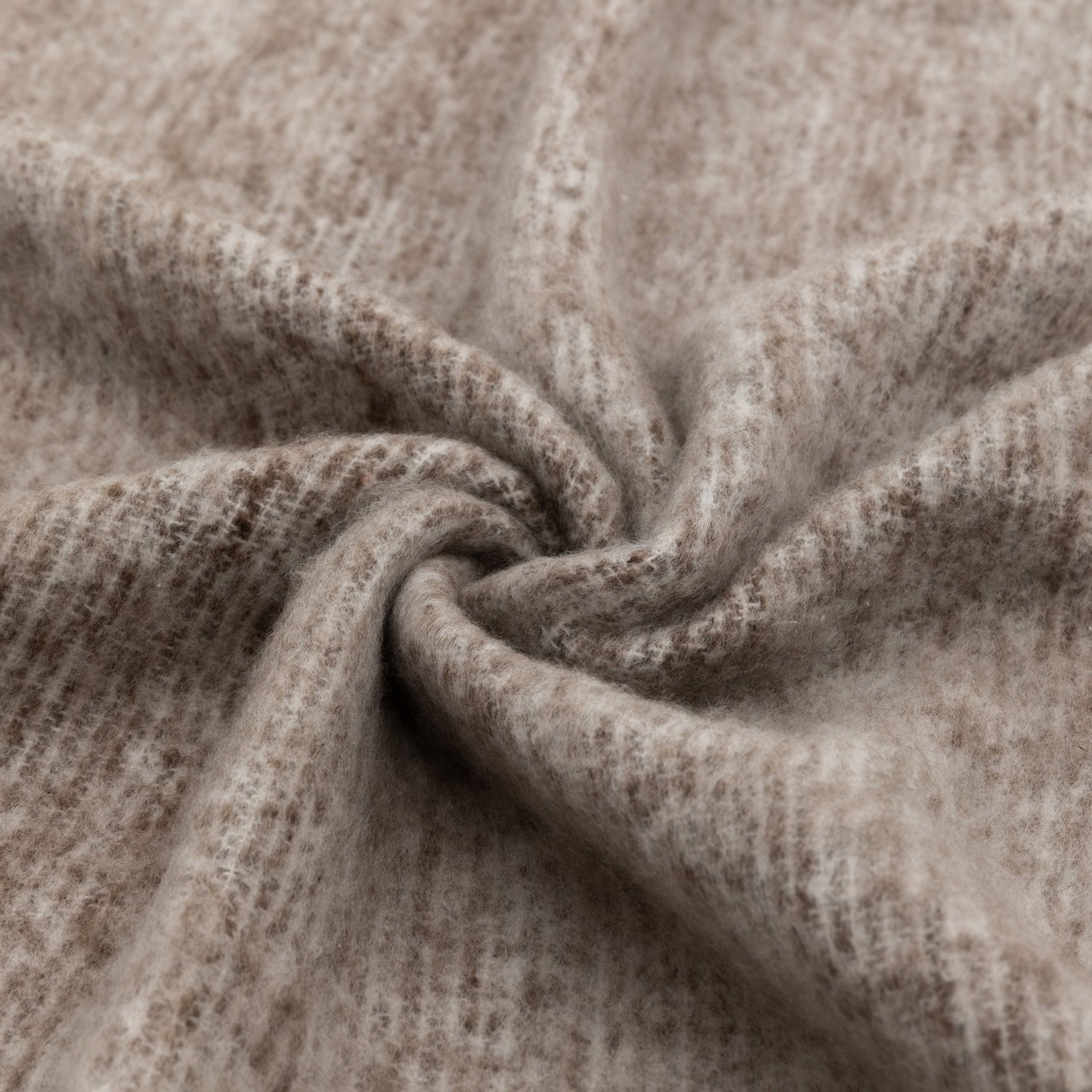 Mohair 130cm x 170cm Fringe Throw Brown Natural