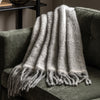 Mohair 130cm x 170cm Fringe Throw Grey