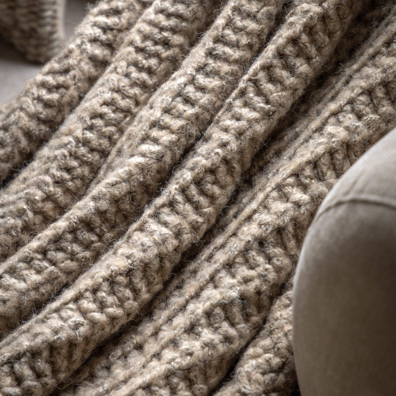 Luxury Melange 130cm x 170cm Knit Throw Oatmeal
