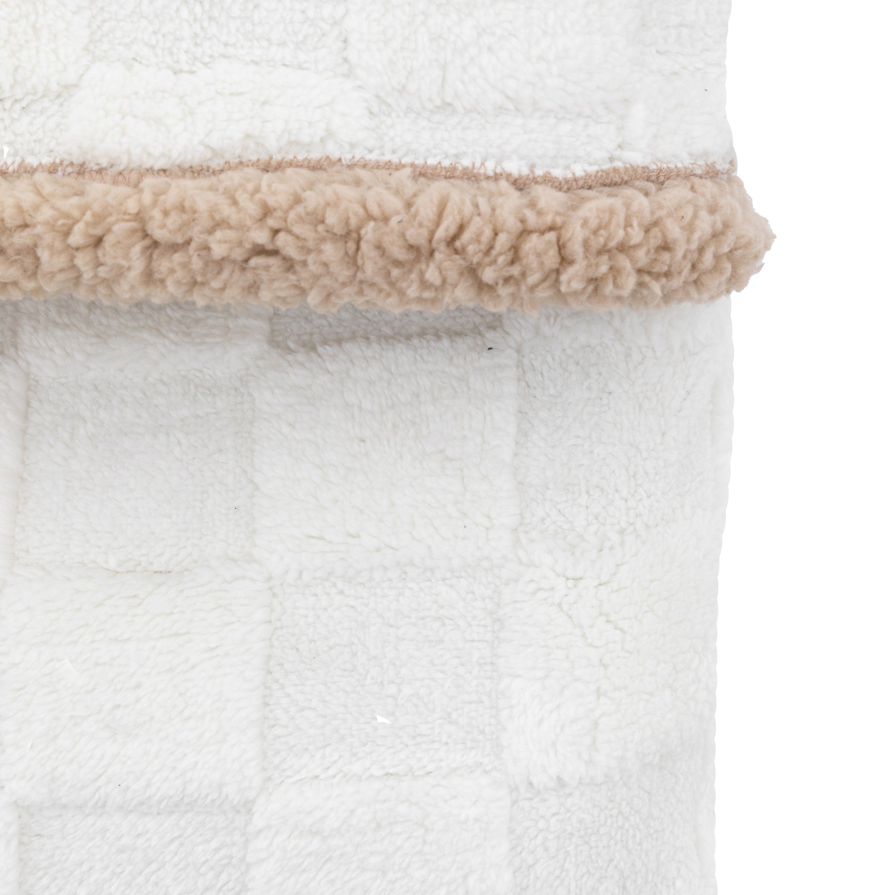 Oakley 140cm x 180cm Checked Sherpa Throw Cream