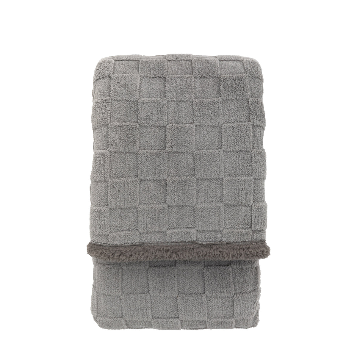 Oakley 140cm x 180cm Checked Sherpa Throw Taupe