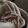 Fringed 130cm x 170cm Teddy Throw Taupe