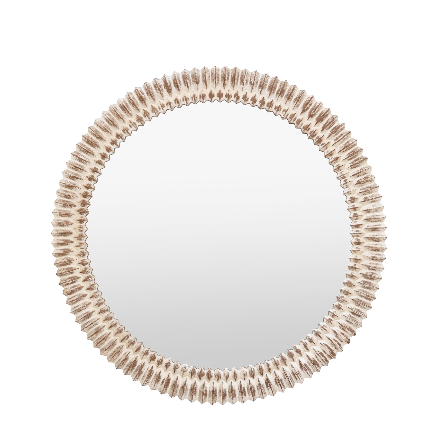 Pimlico 90cm x 90cm Round Mirror White Wash