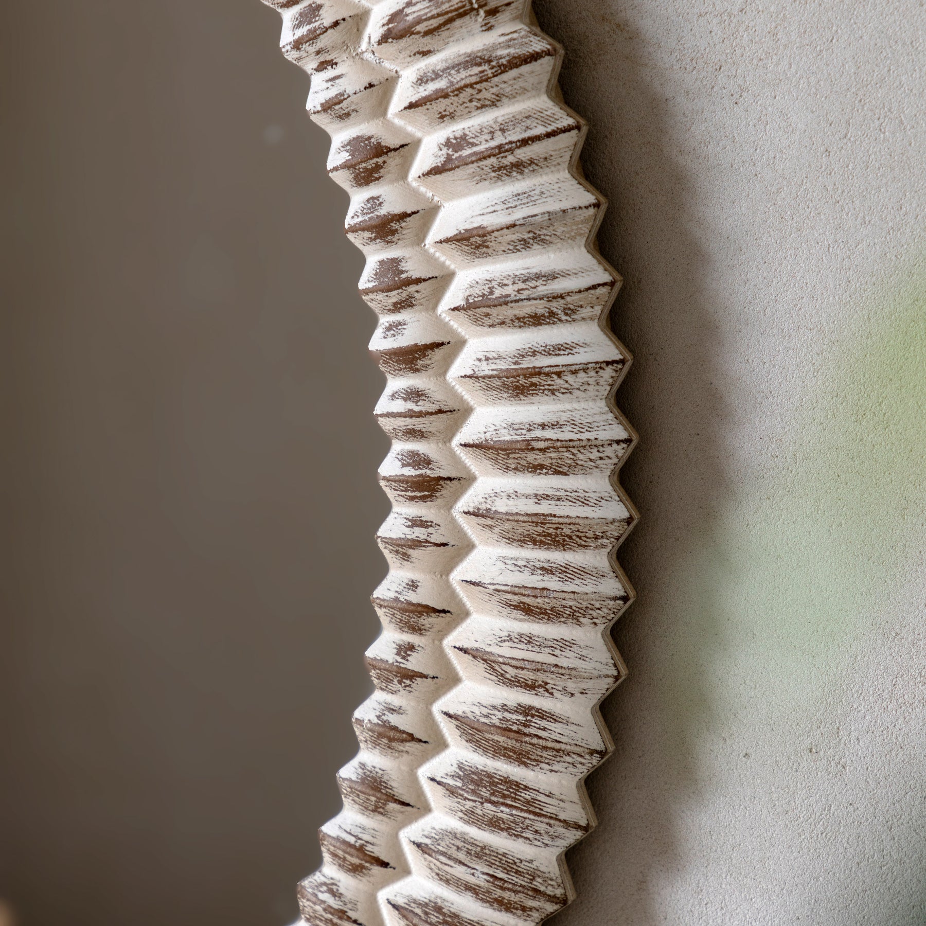 Pimlico 90cm x 90cm Round Mirror White Wash