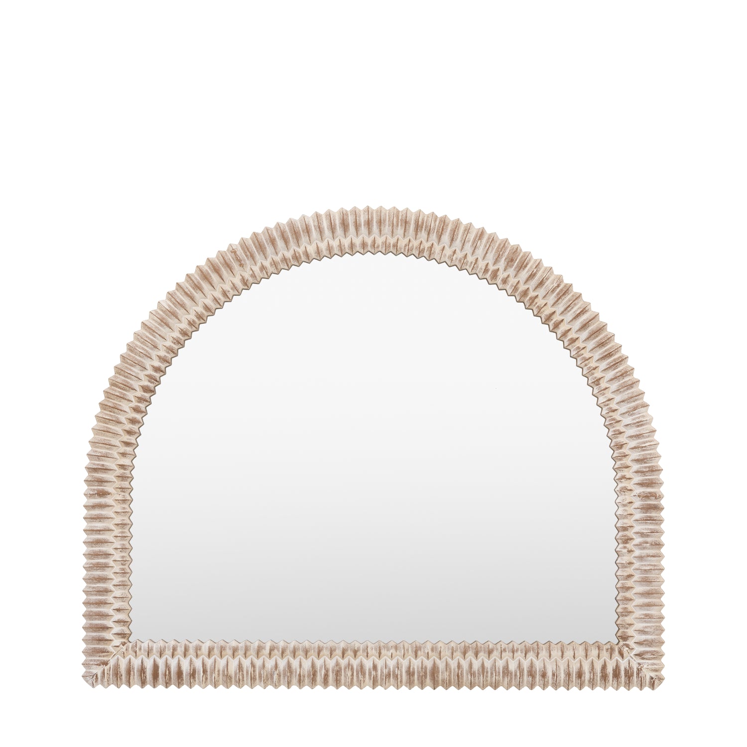 Pimlico 120cm x 100cm Arch Overmantle Mirror White Wash