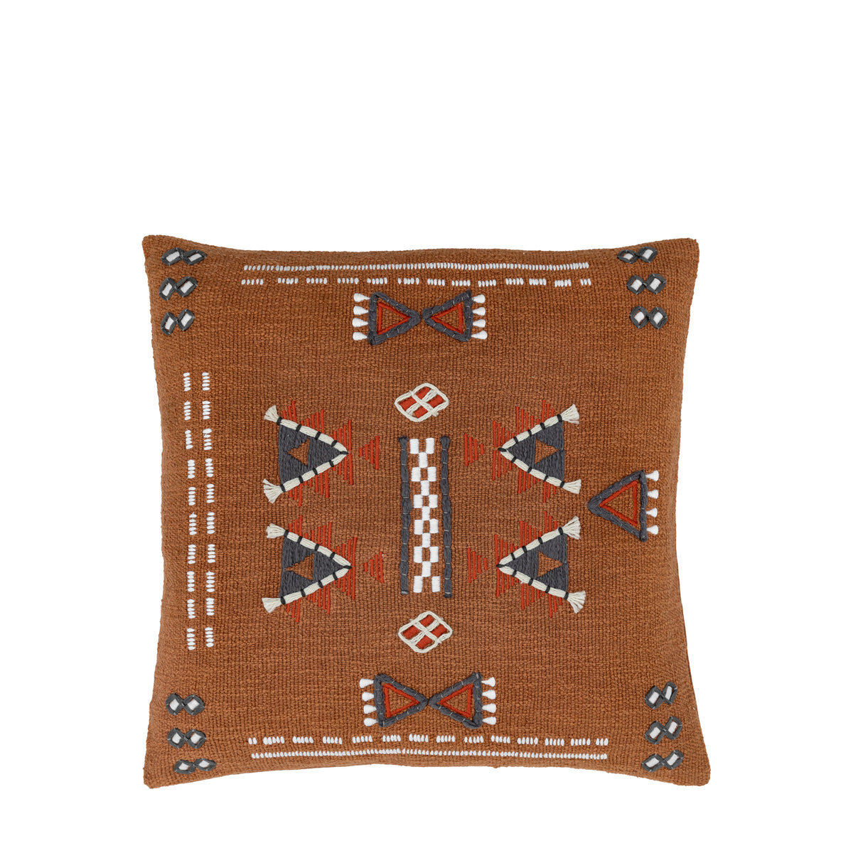Arlo Embellished 50cm x 50cm Feather Filled Cushion Brown