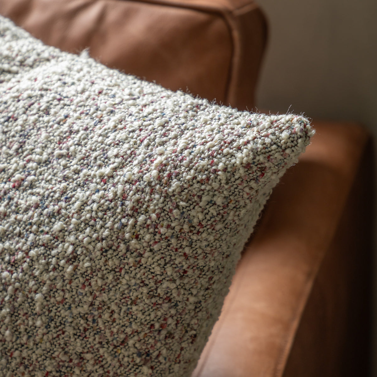 Boucle Knife Edge 55cm x 55cm Filled Cushion Grey