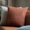 Boucle Knife Edge 55cm x 55cm Filled Cushion Rust
