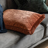 Cut Velvet Fringe 50cm x 50cm Filled Cushion Terracotta