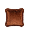 Cut Velvet Fringe 50cm x 50cm Filled Cushion Terracotta