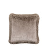 Cut Velvet Fringe 50cm x 50cm Filled Cushion Silver