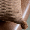 Moss Stitch PomPom 40cm x 60cm Filled Boudoir Tan
