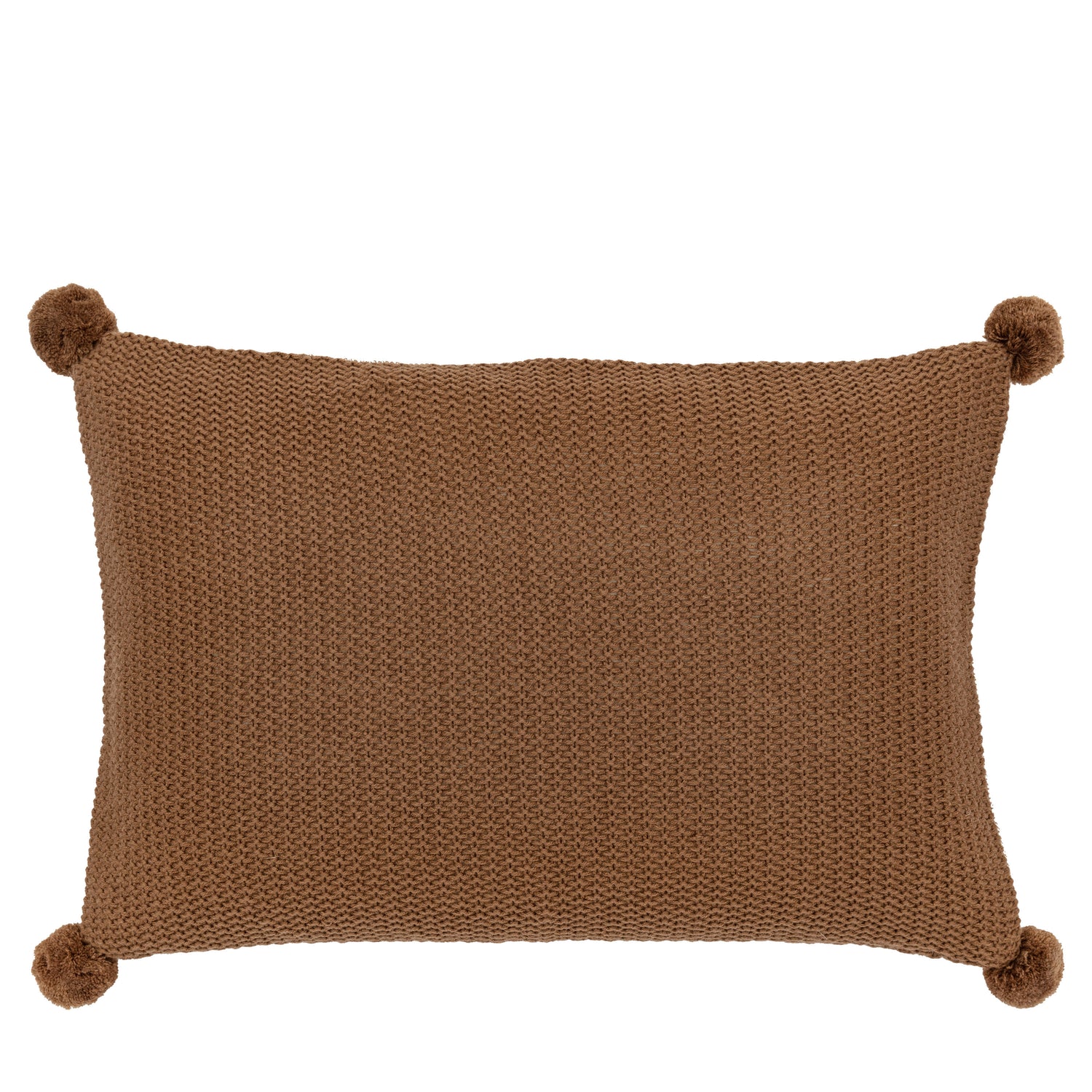 Moss Stitch PomPom 40cm x 60cm Filled Boudoir Tan
