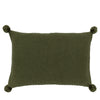 Moss Stitch PomPom 40cm x 60cm Filled Boudoir Olive