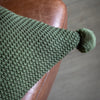 Moss Stitch PomPom 40cm x 60cm Filled Boudoir Olive