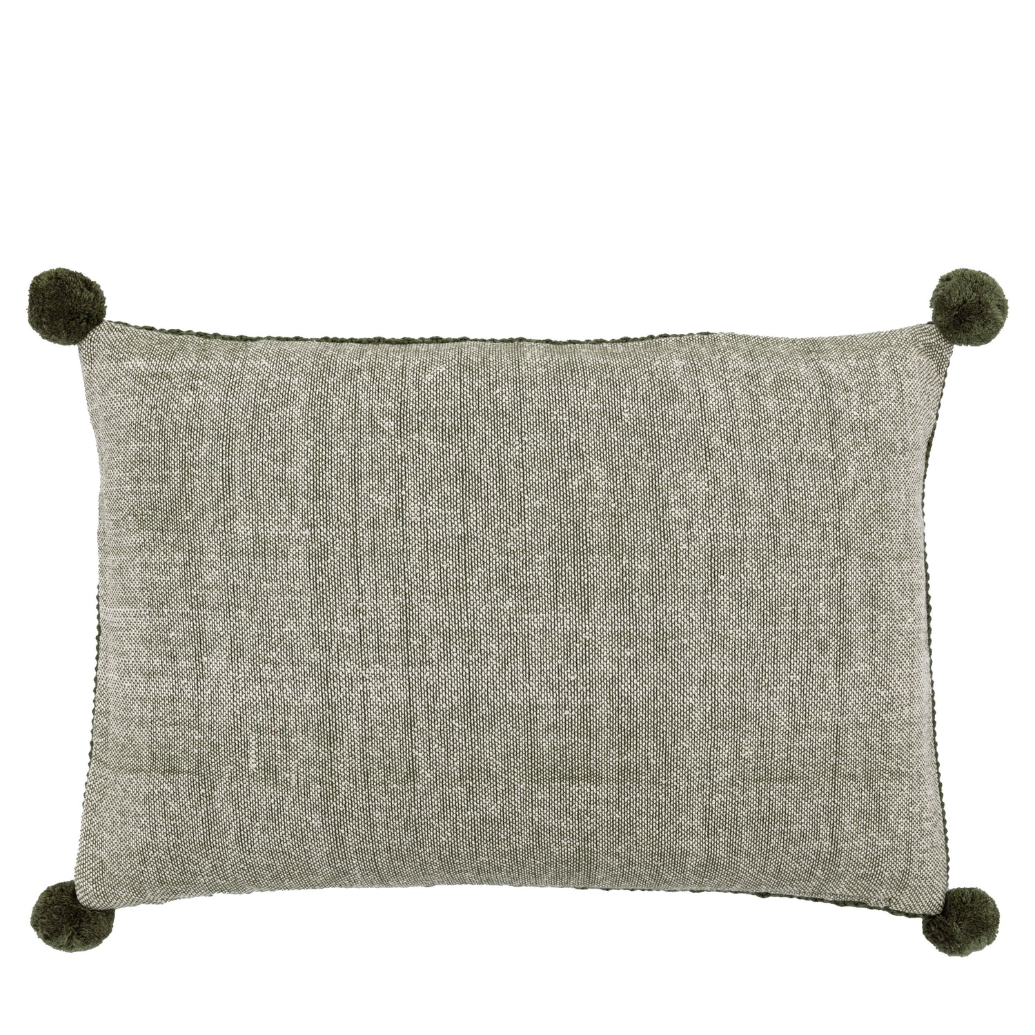 Moss Stitch PomPom 40cm x 60cm Filled Boudoir Olive