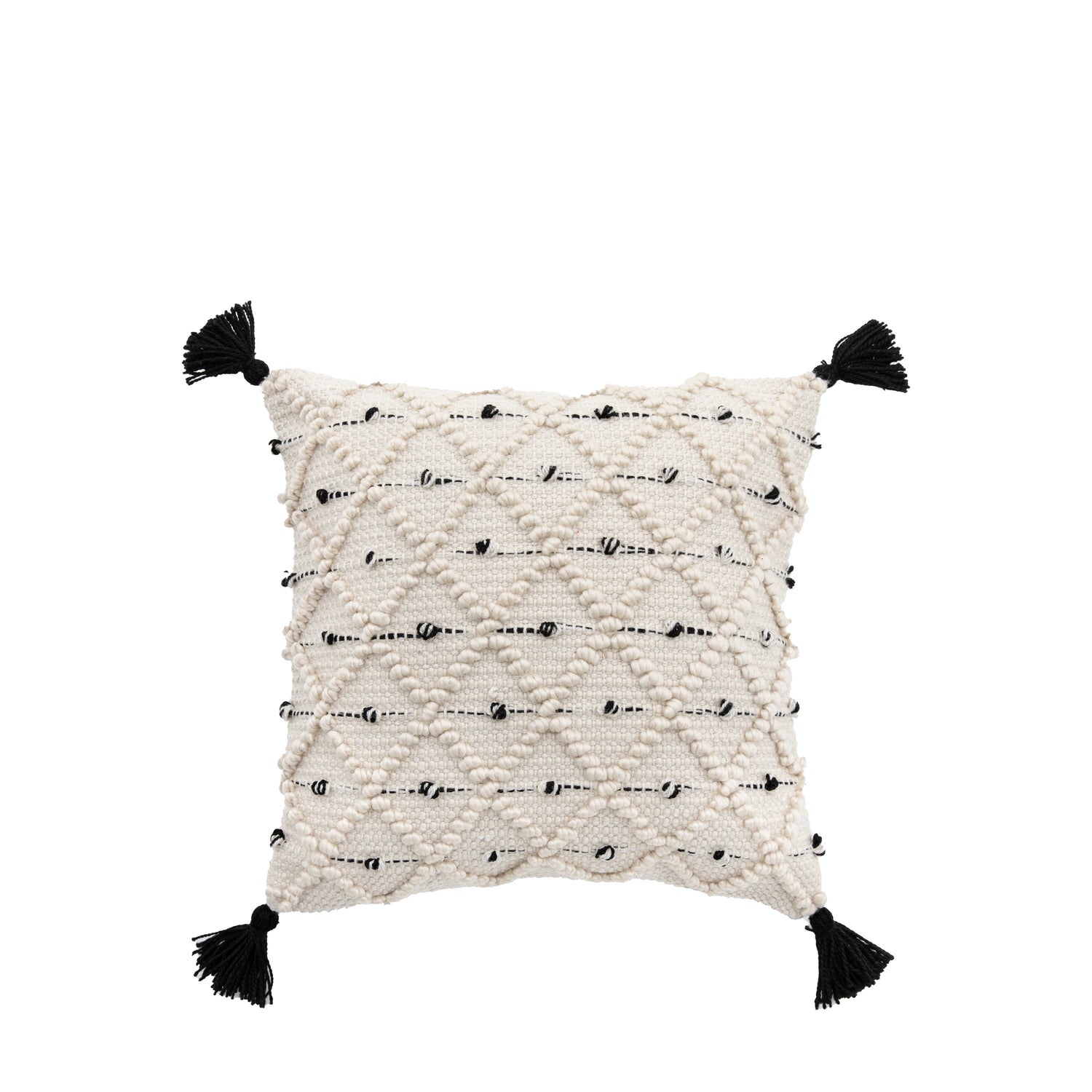 Tilyar 45cm x 45cm Filled Cushion Natural Black