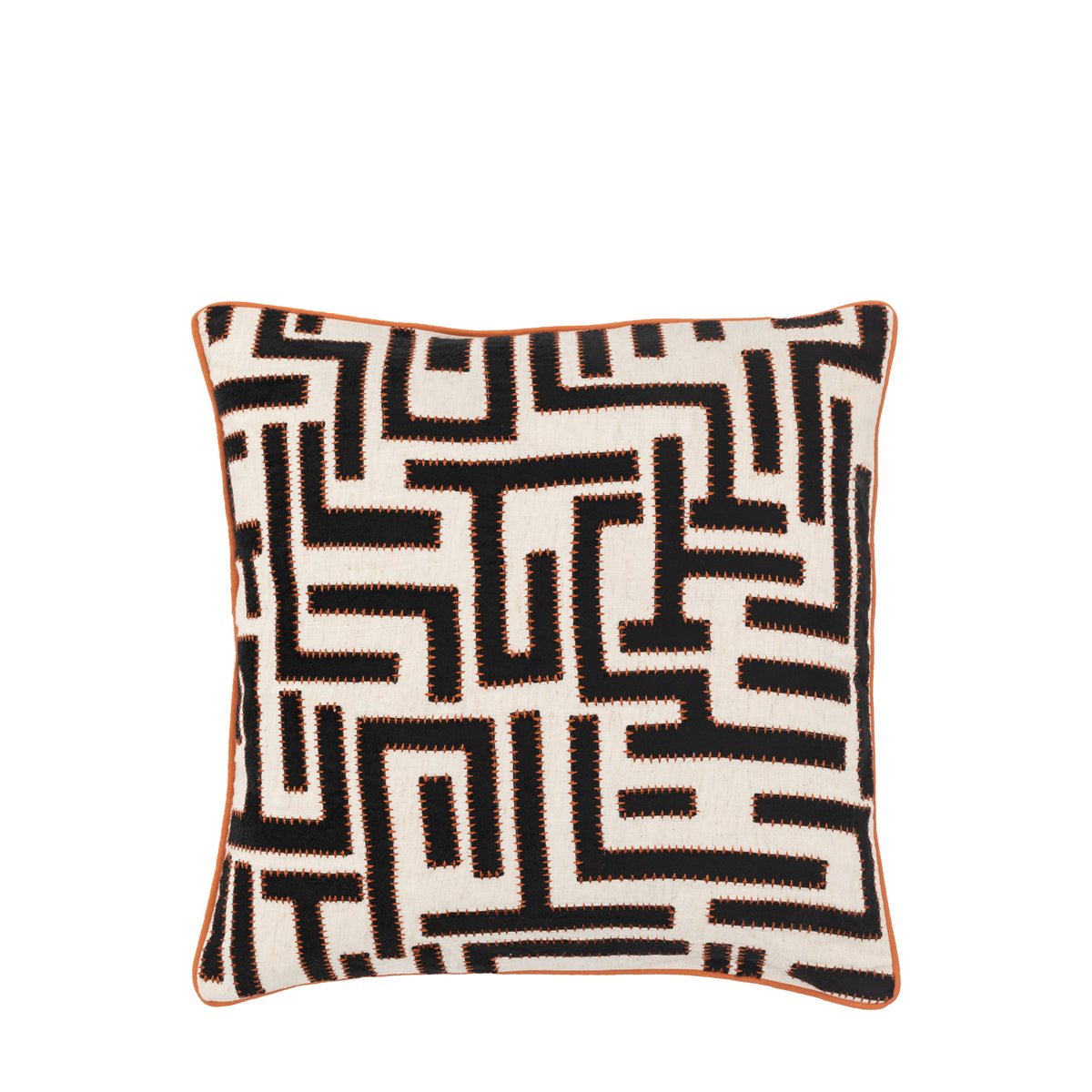 Oskar Applique 45cm x 45cm Feather Filled Cushion Black Apricot