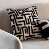 Oskar Applique 45cm x 45cm Feather Filled Cushion Black Apricot