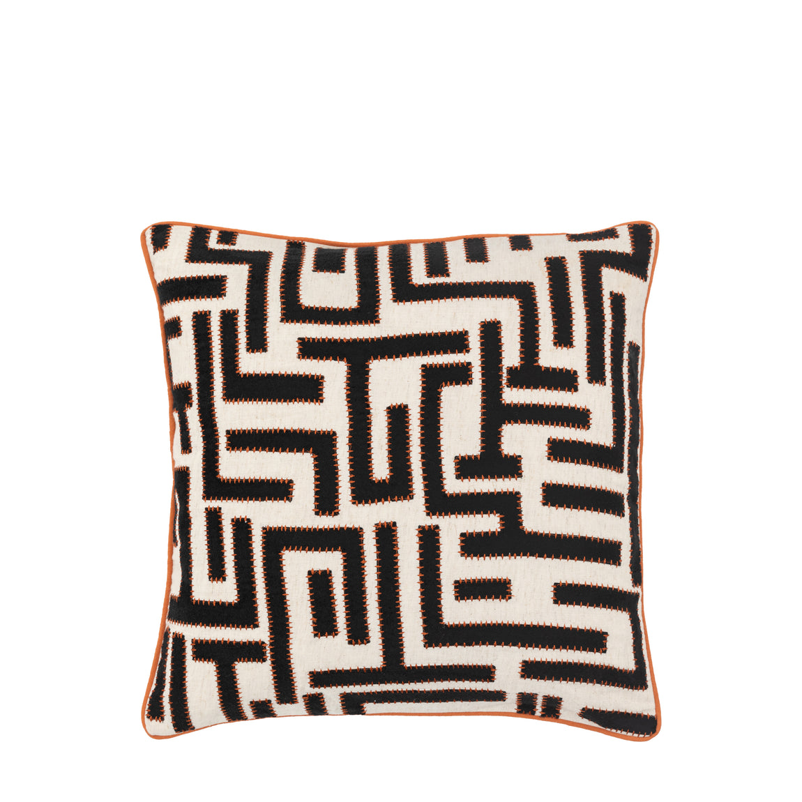 Oskar Applique 45cm x 45cm Feather Filled Cushion Black Apricot