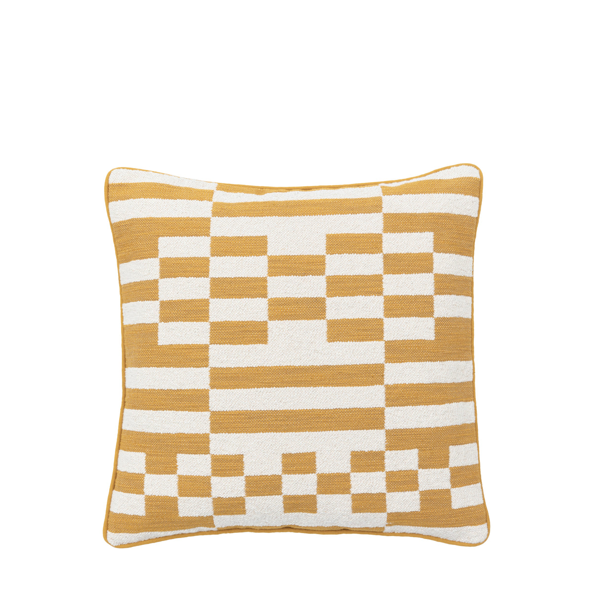 Lohko Woven 45cm x 45cm Feather Filled Cushion Ochre