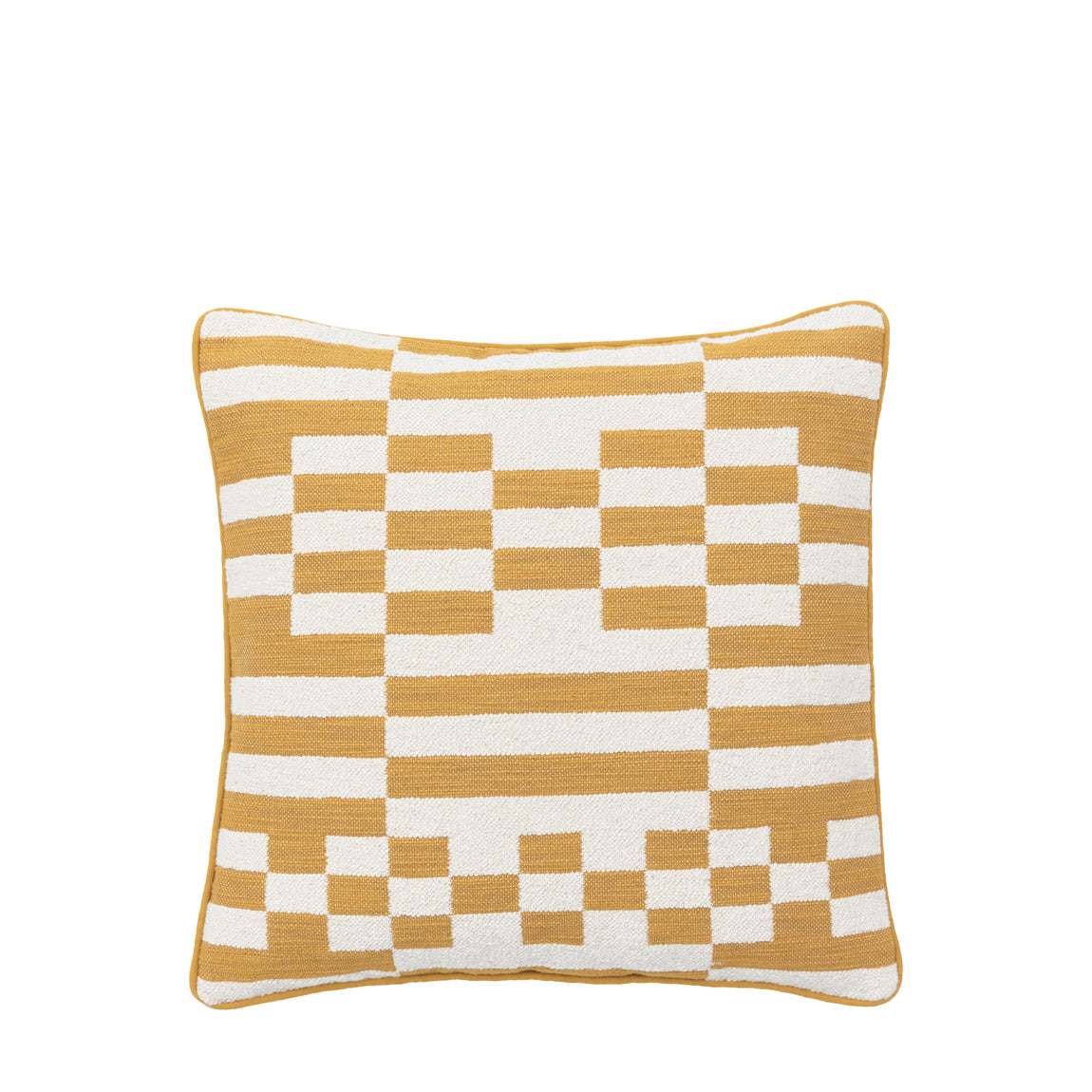 Lohko Woven 45cm x 45cm Feather Filled Cushion Ochre