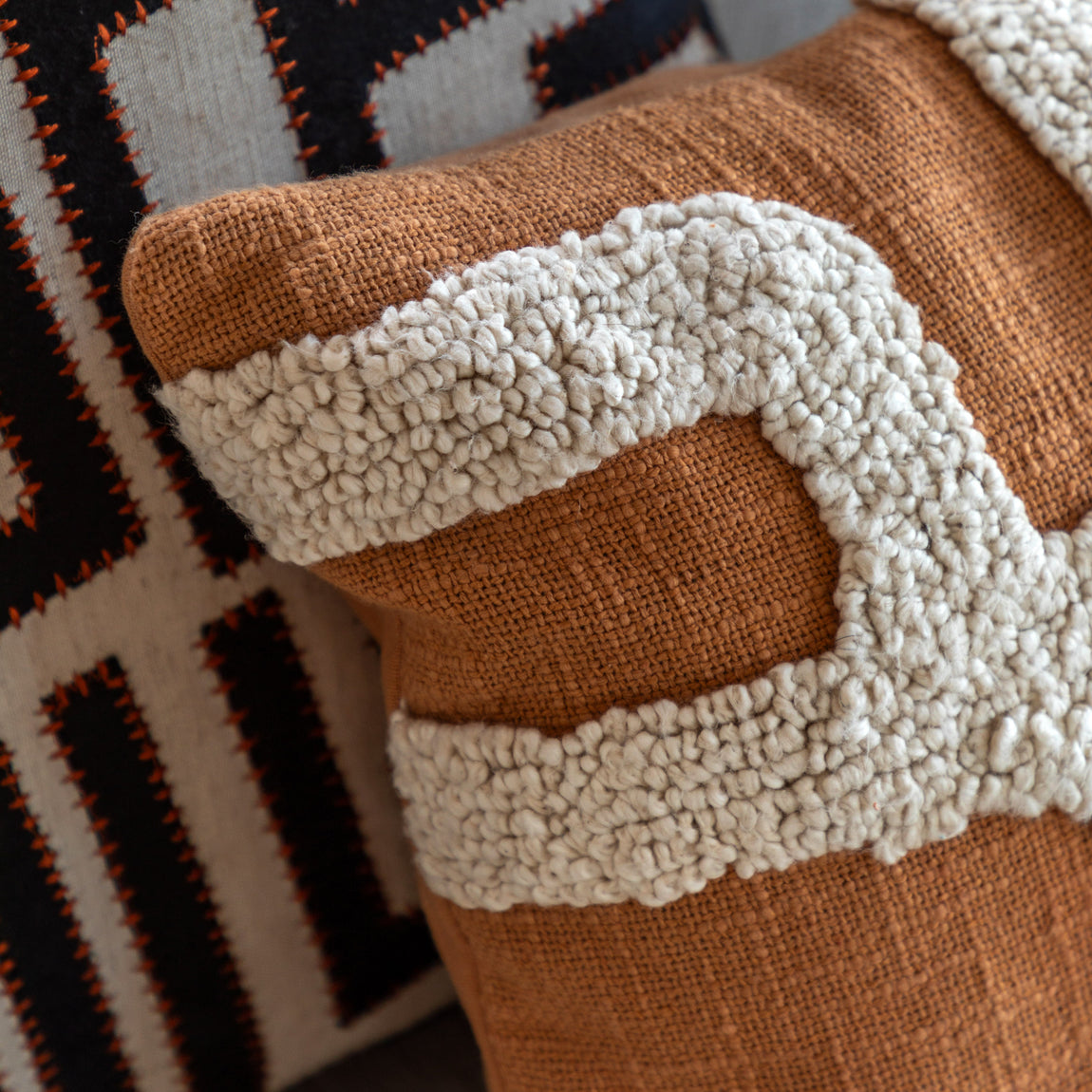 Kalho Embroidered 30cm x 50cm Filled Boudoir Apricot