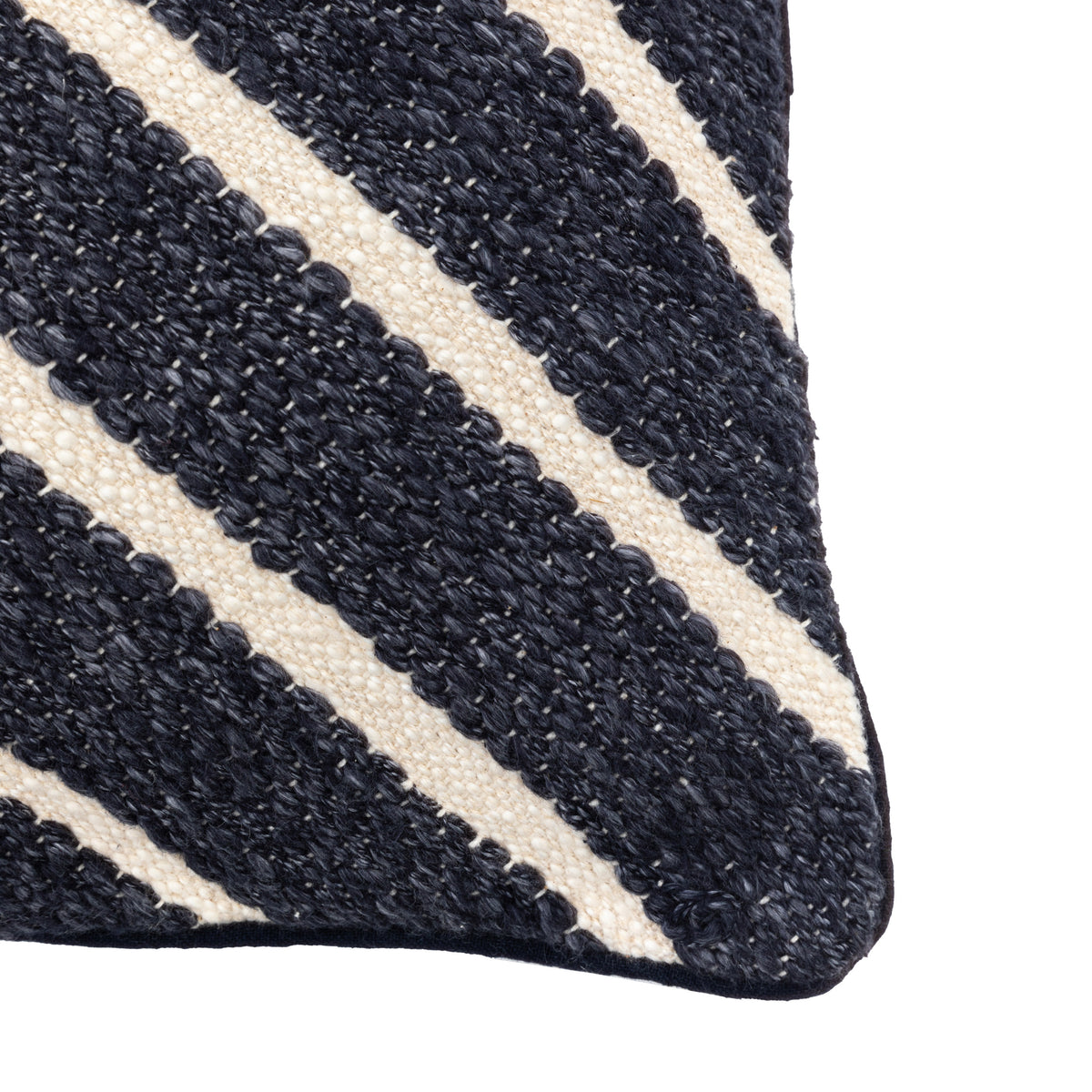 Hemsby Stripe Woven 45cm x 45cm Feather Filled Cushion Ink