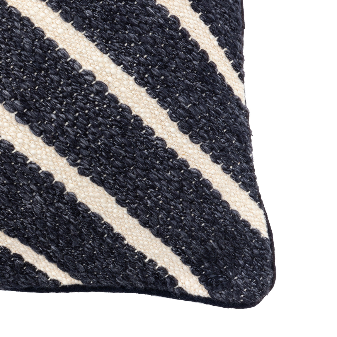 Hemsby Stripe Woven 45cm x 45cm Feather Filled Cushion Ink