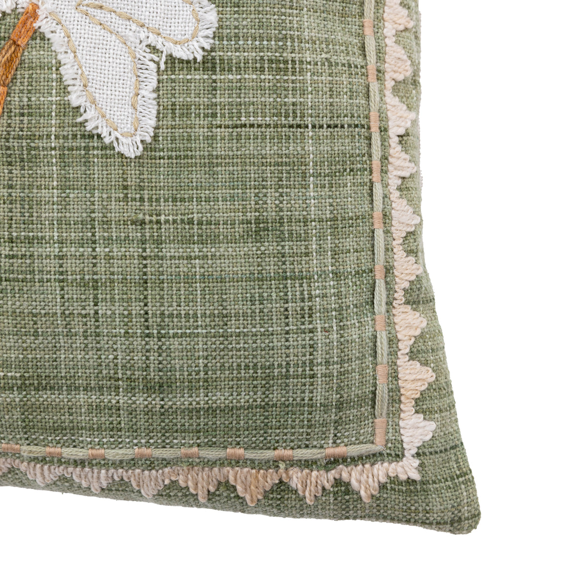 Nohea Embroidered Palm Tree 45cm x 45cm Outdoor Filled Cushion Sage