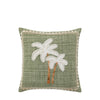 Nohea Embroidered Palm Tree 45cm x 45cm Outdoor Filled Cushion Sage