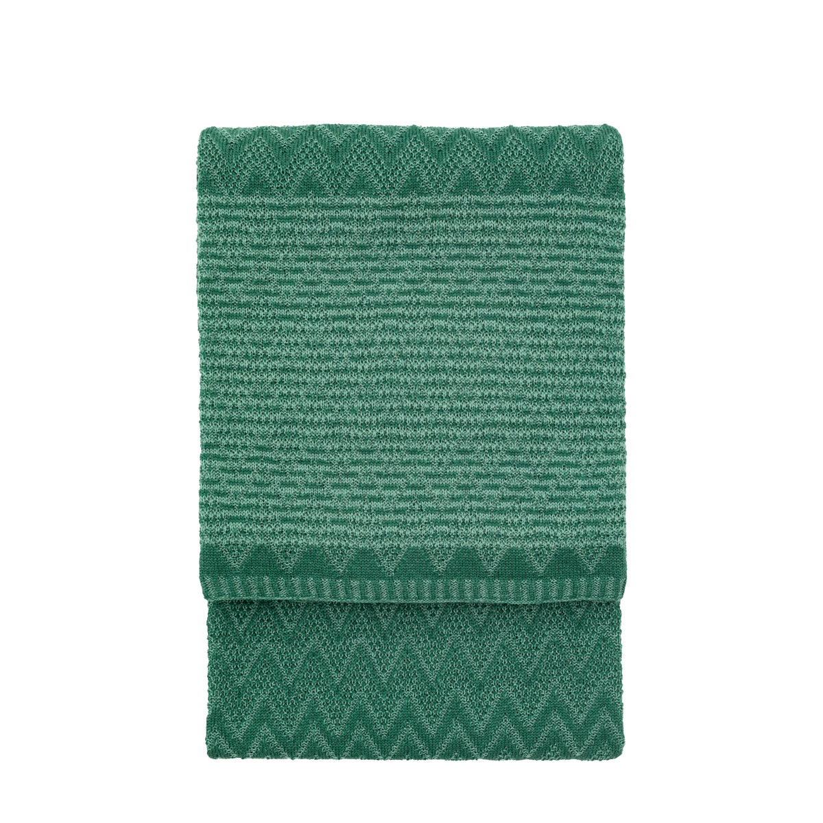 Nalu 130cm x 170cm Knitted Herringbone Throw Green