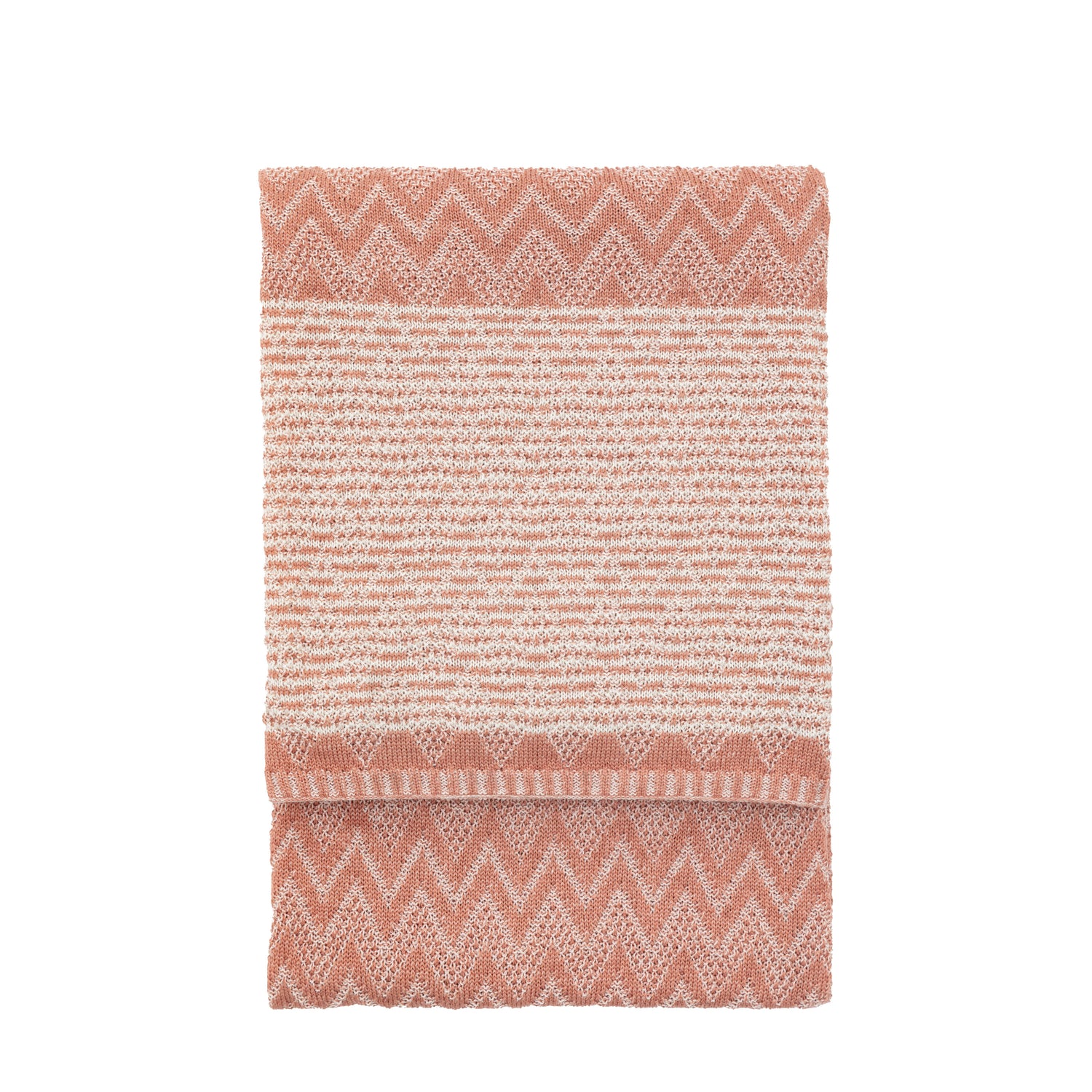 Nalu 130cm x 170cm Knitted Herringbone Throw Apricot
