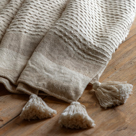 Arya Textured Stripe 130cm x 170cm Throw Taupe