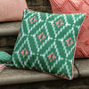 Aroha Geo Printed 45cm x 45cm Outdoor Filled Cushion Green
