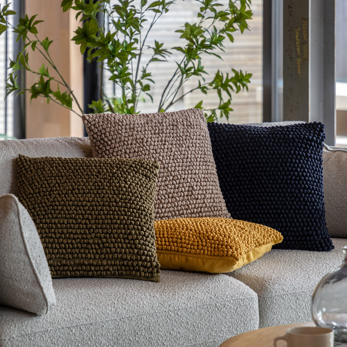 Pino 45cm x 45cm Filled Cushion Ochre