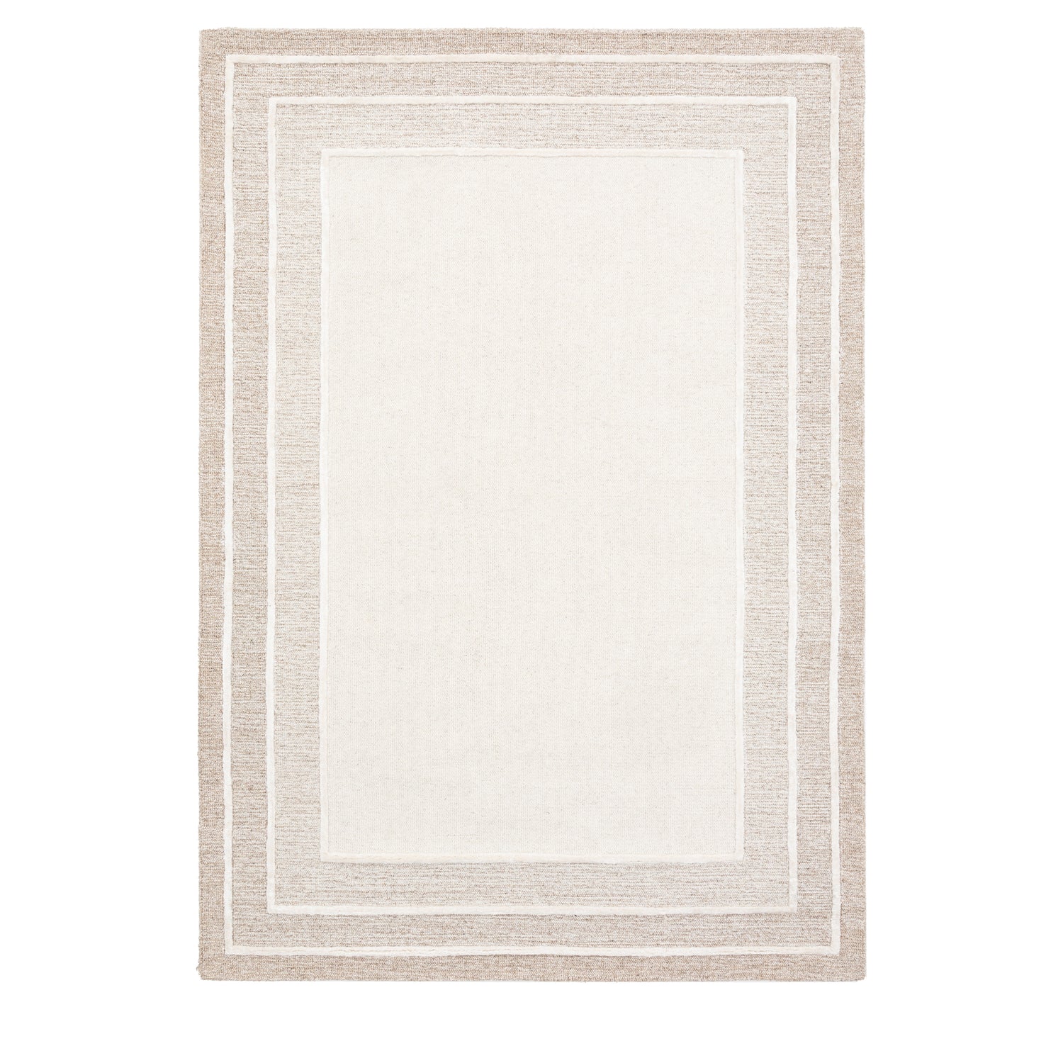 Ithaca Tonal Border Rug 160cm x 230cm Rug Cream