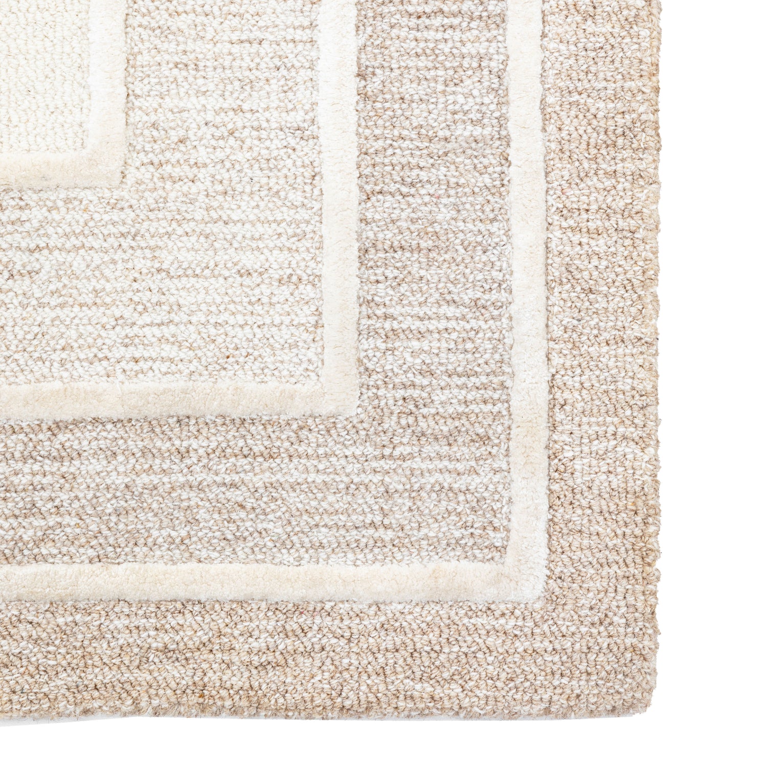 Ithaca Tonal Border Rug 160cm x 230cm Rug Cream