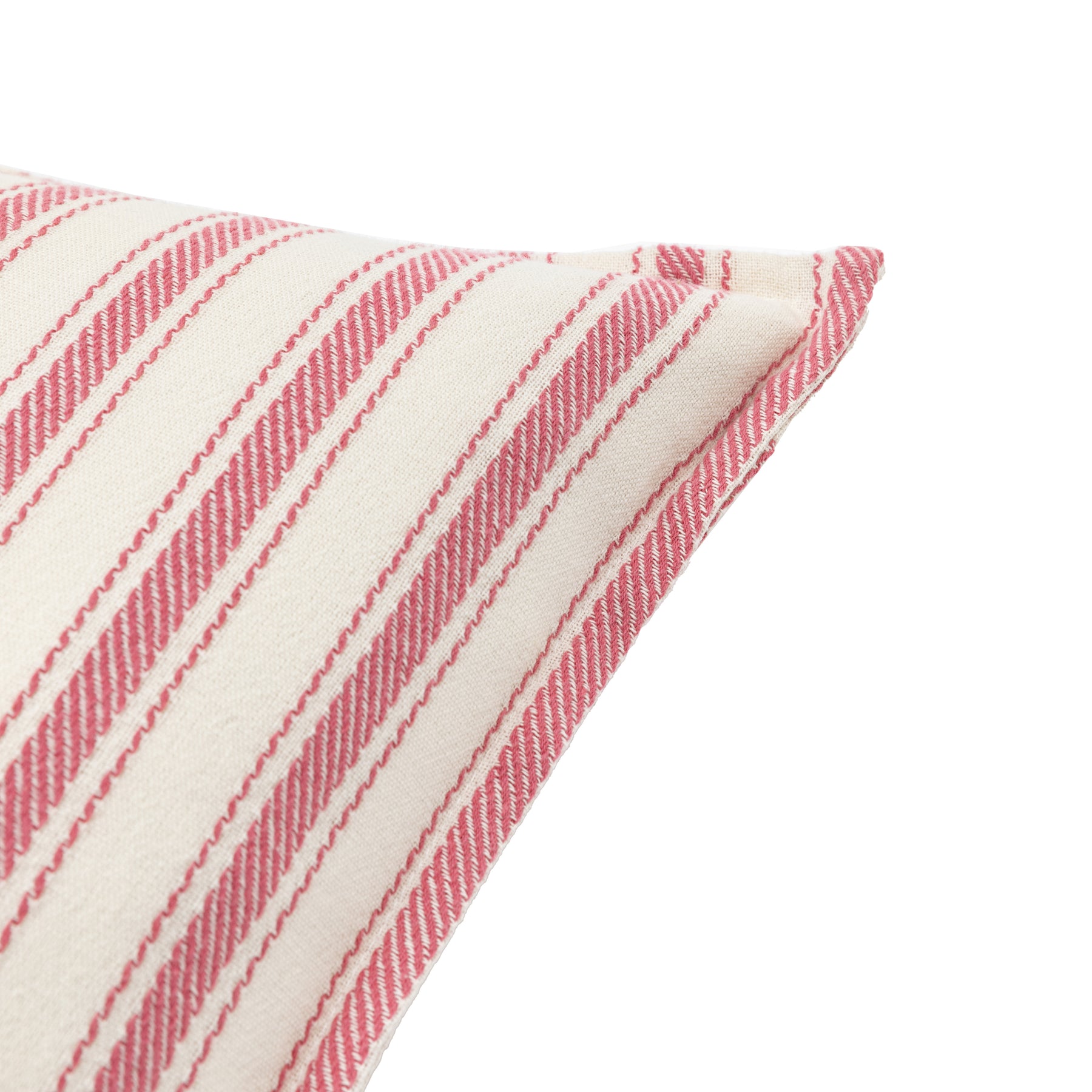 Alston Woven Stripe 45cm x 45cm Filled Cushion Cranberry